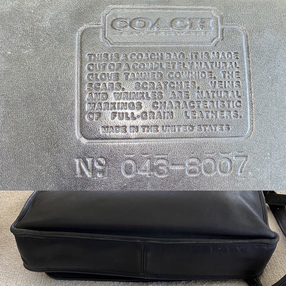Vintage Coach Messenger Bag Black Leather - Picture 6 of 8